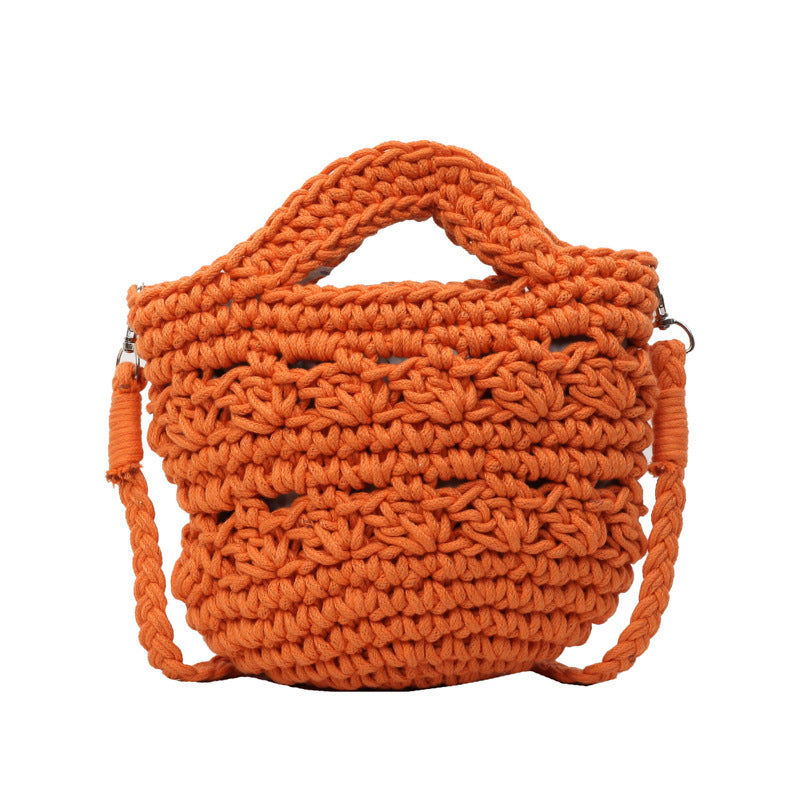 Women 2026 New Handmade Woven Bucket Crossbody Beach Bag