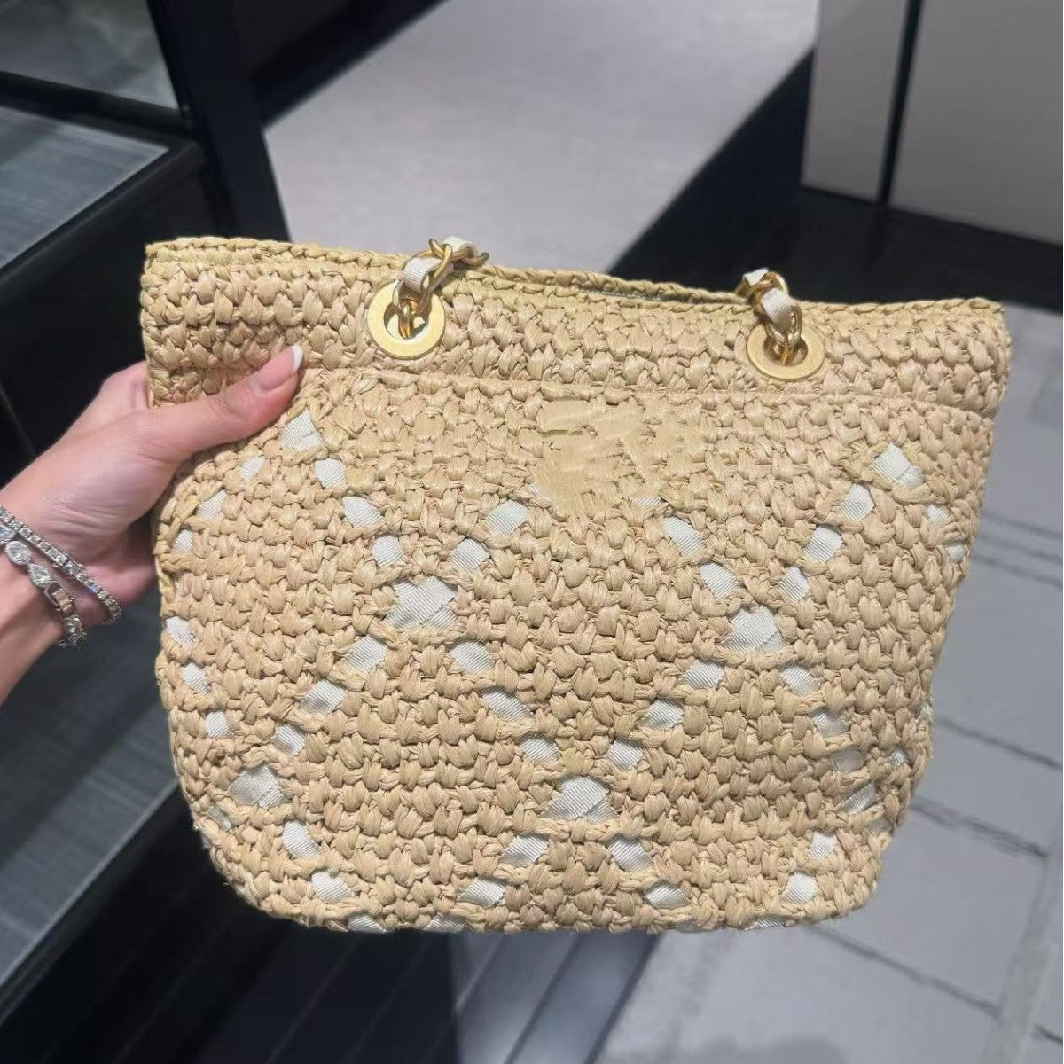 Hand-Woven Straw Beach Underarm Bag