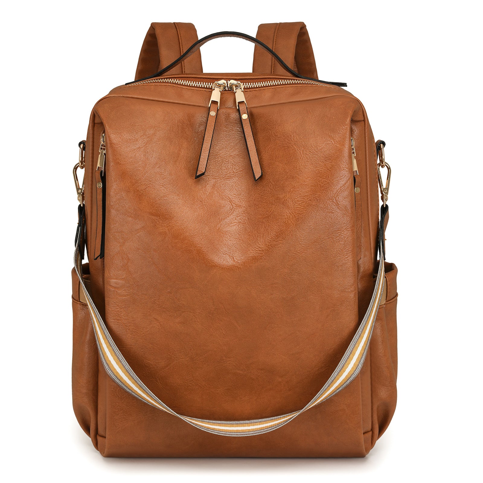 Women Fashion PU Business Backpack, Multifunctional Laptop Travel Bag