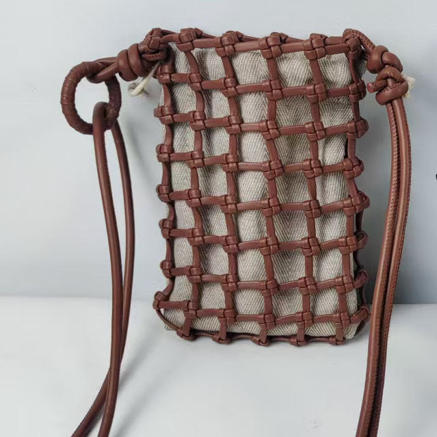 Boho Mini Handwoven Net Crossbody Bag