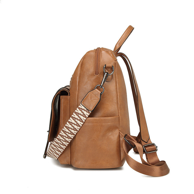 Women Vintage New Premium Soft PU Convertible Shoulder Large Commute Backpack