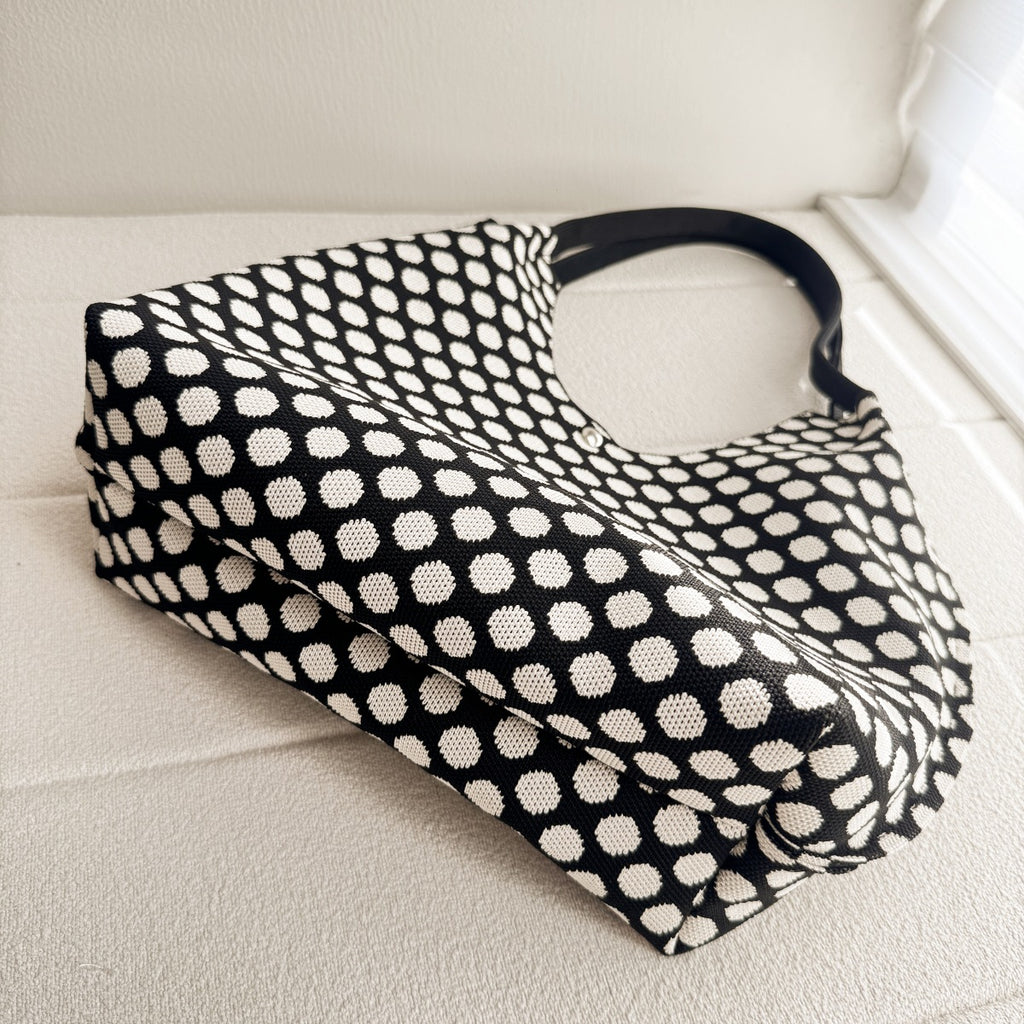 Knitted Pattern Shoulder Tote Bag