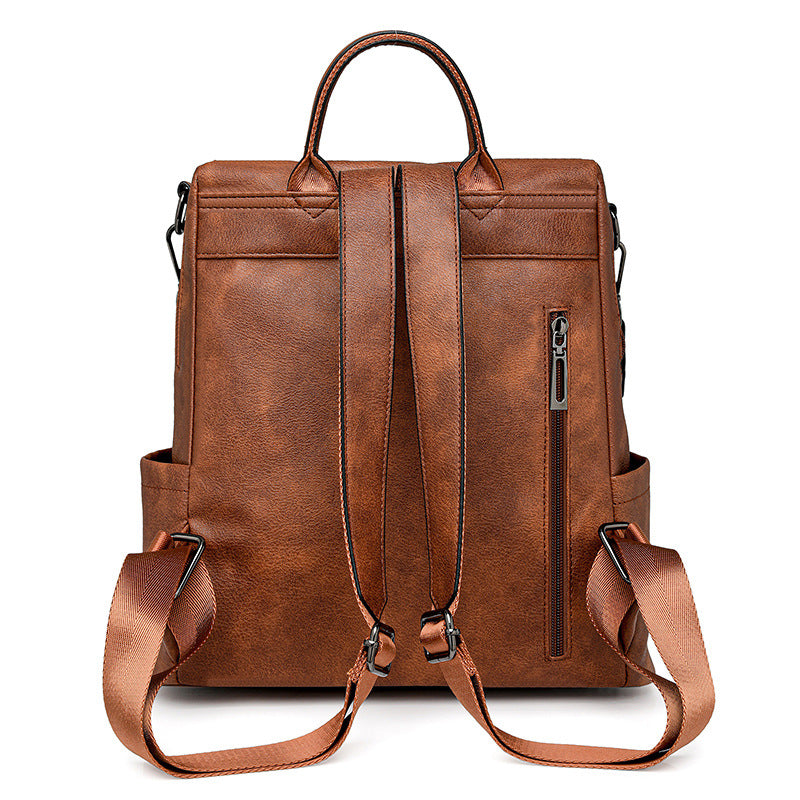 Women Winter New Vintage Fashion Large Two Tone Tassel Backpack