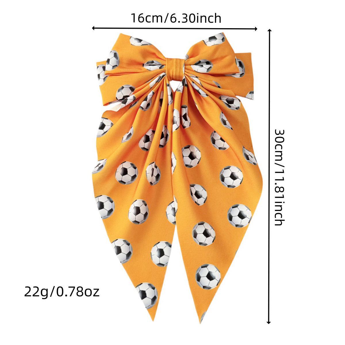 World Cup Football Print Bow Hair Clip