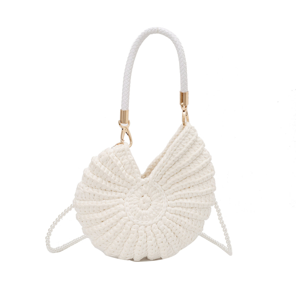 Women 2026 New Unique Seashell Large Casual Shoulder Vacation Bag