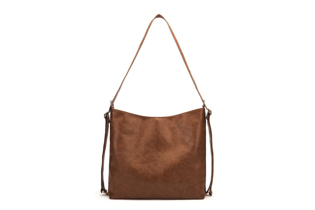Retro Oiled Wax Leather Large Capacity Crossbody Backpack