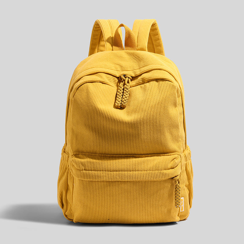 Corduroy Backpack For Women 2026 New Commuter College Student Backpack Casual Versatile Large Capacity Travel Backpack For Men