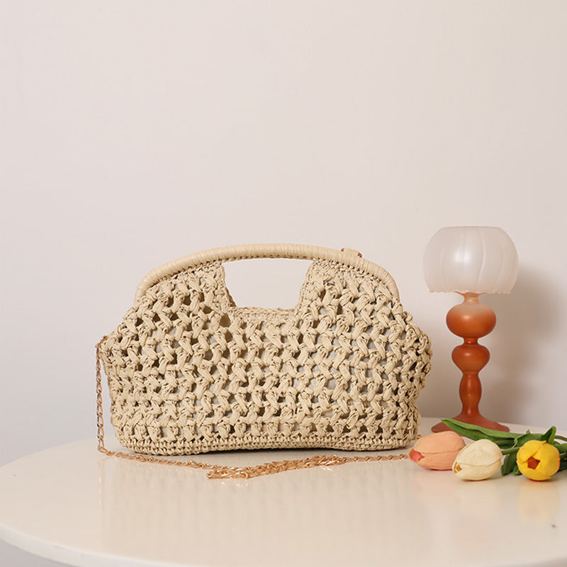 Crossbody Hollow Clasp Straw New Fashion Clutch Woven Beach Bag