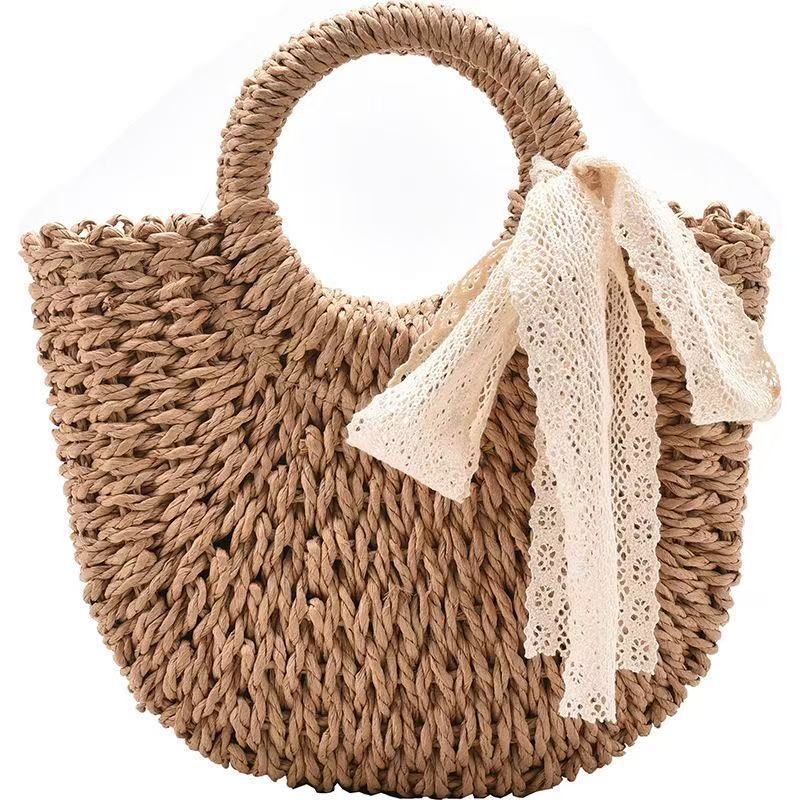 Handmade Straw Woven Crossbody Phone Bag