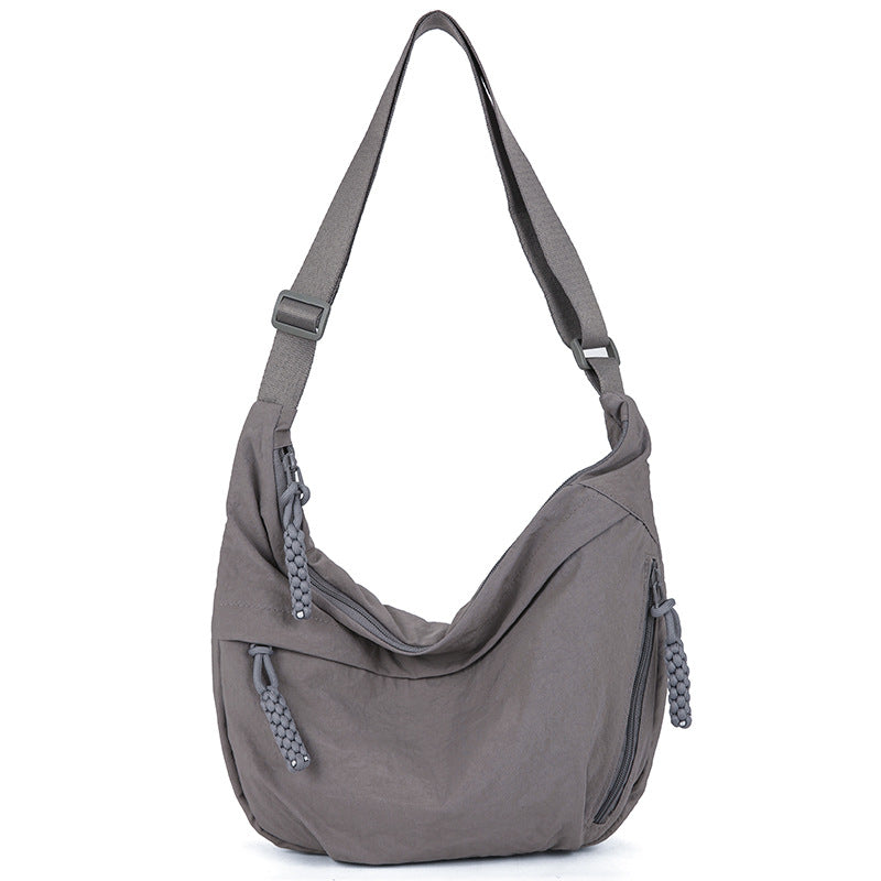 Textured Nylon Dumpling Crossbody Bag