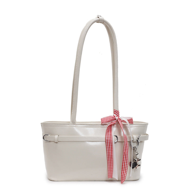 Sweet Mini Shoulder Bag with Bow Detail and Belt Buckle