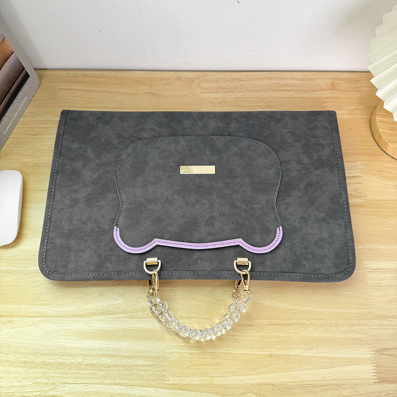 Cute Bear Laptop Sleeve with Acrylic Bead Handle