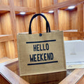Linen Printed Handbag Travel Essential Gift Bag