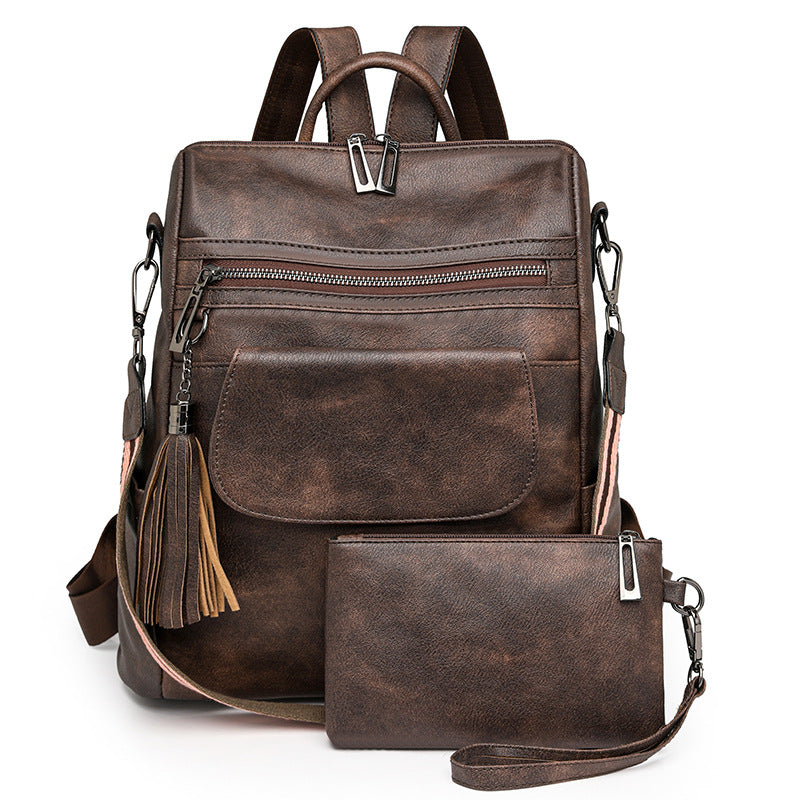 Women New Vintage Leopard Fashion Large Backpack