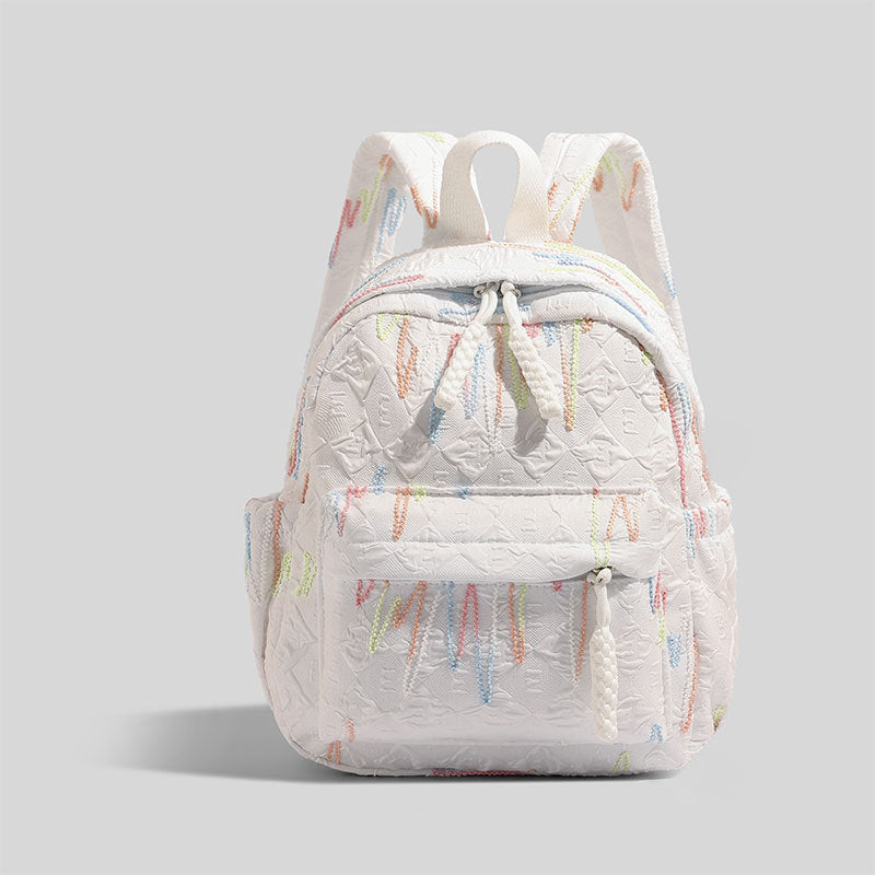 Women Simple Contrast Color Backpack, Versatile College Student Commute Bag