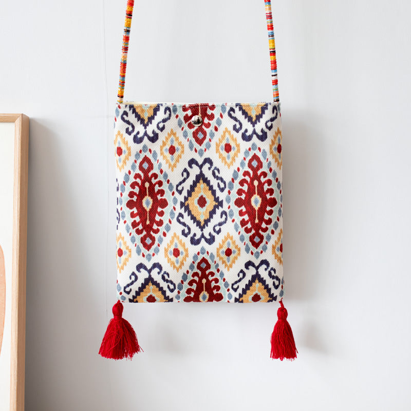 2026 Spring Summer New Ethnic Artistic Phone Crossbody Cloth Bag