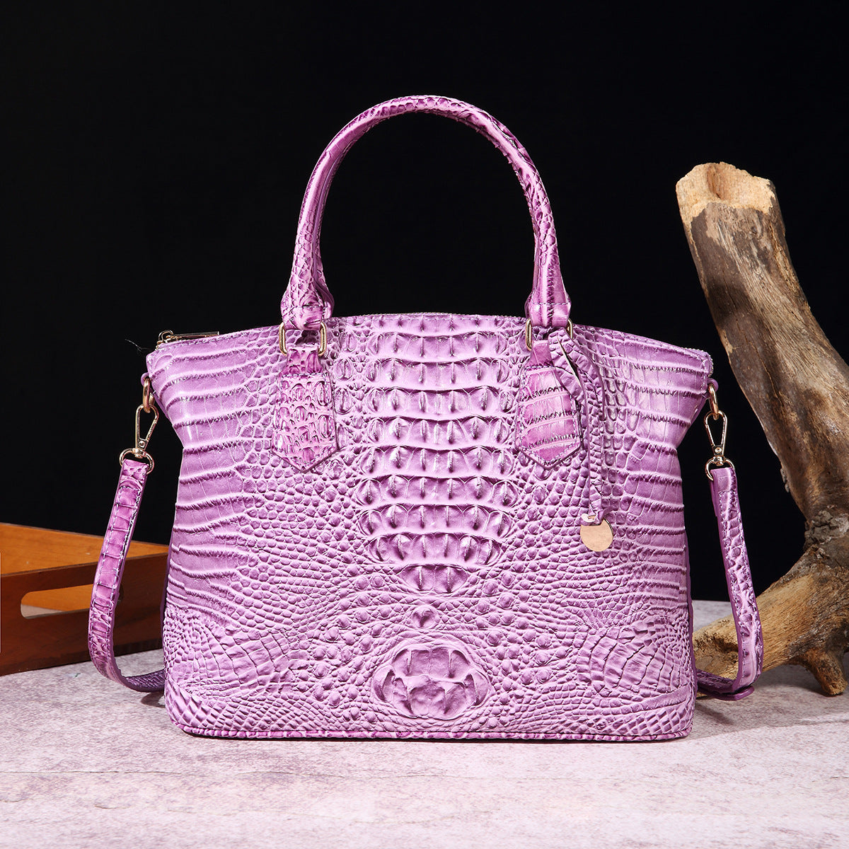 Portable Crossbody Retro Multi-Color Crocodile Pattern Bag