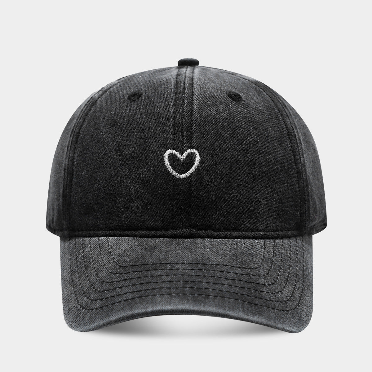 Literary Retro Embroidered Love Soft Peaked Cap