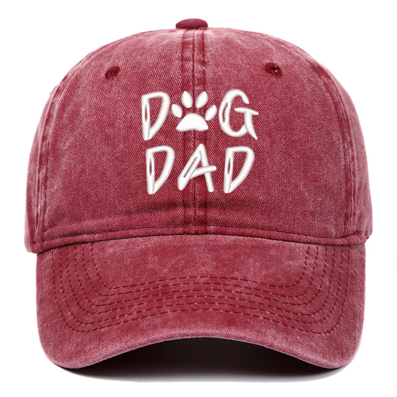 Washed Pure Cotton Embroidered Large Brim Cap