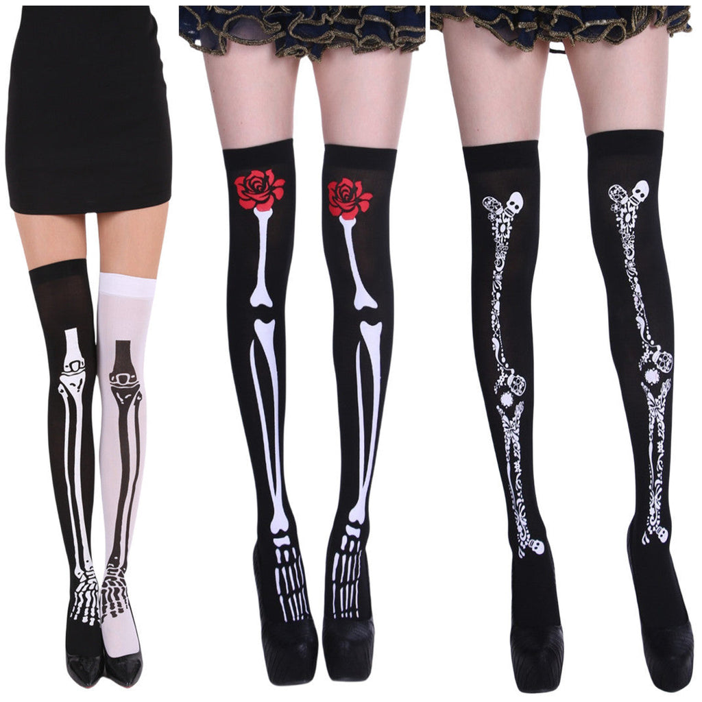 Halloween Gothic Thigh-High Socks