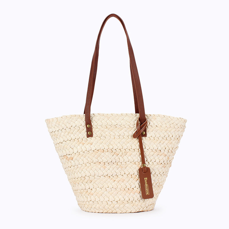 Women Ethnic Style Woven Tote Bag, Large Capacity Vacation Handbag
