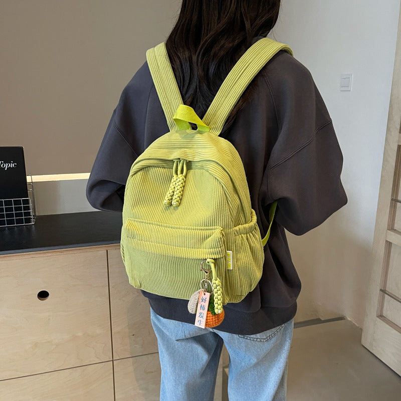 Corduroy Small Forest Casual Backpack