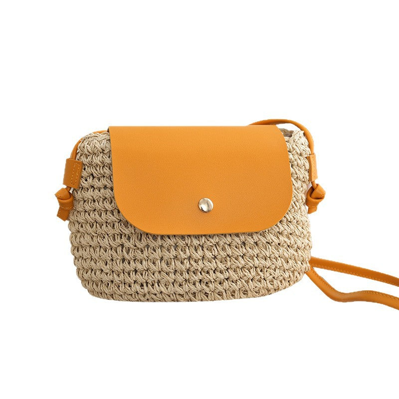 Magnetic Buckle Straw Mini Dumpling Phone Bag