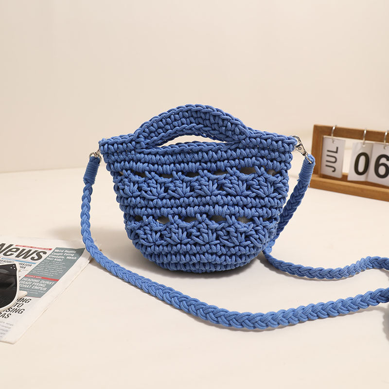 Crossbody Cotton Woven New Cute Handheld Hollow Straw Beach Bag