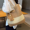 Woven Straw Large Capacity Handmade Beach Tote Bag