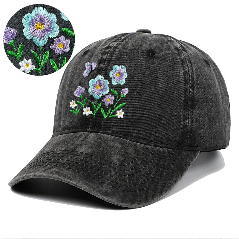 Women's Embroidered DIY Soft Top Sun Hat