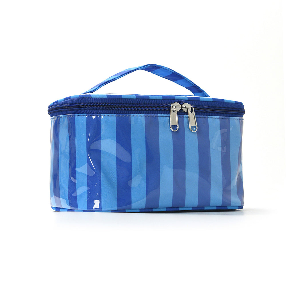 Contrast Stripe Cosmetic Bag Large Capacity Portable Toiletry Bag Waterproof Pvc Travel Storage Bag Large Capacity Cosmetic Bag