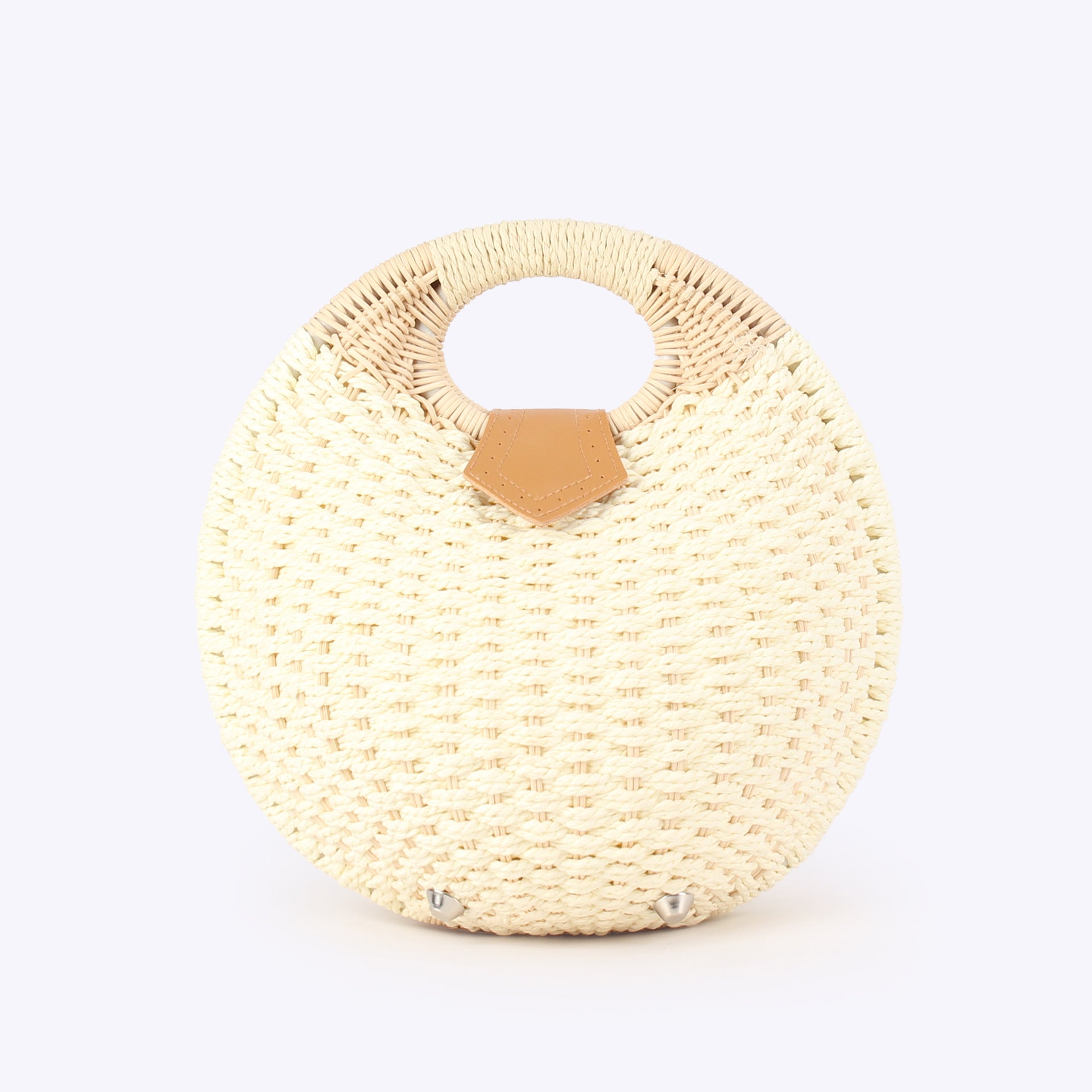 Cute Rattan Shell Bag, Casual Straw Vacation Beach Bag