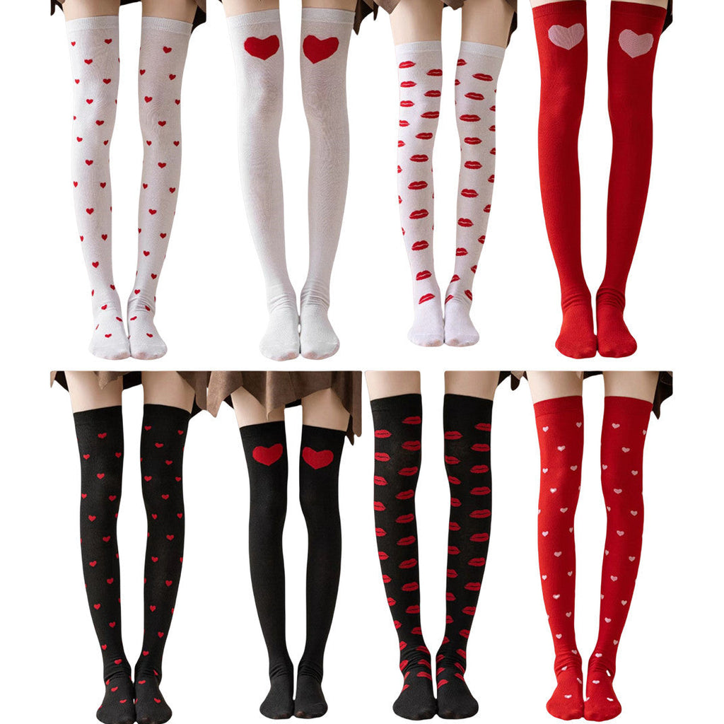 Cross border Valentine's Day date over the knee cotton sock