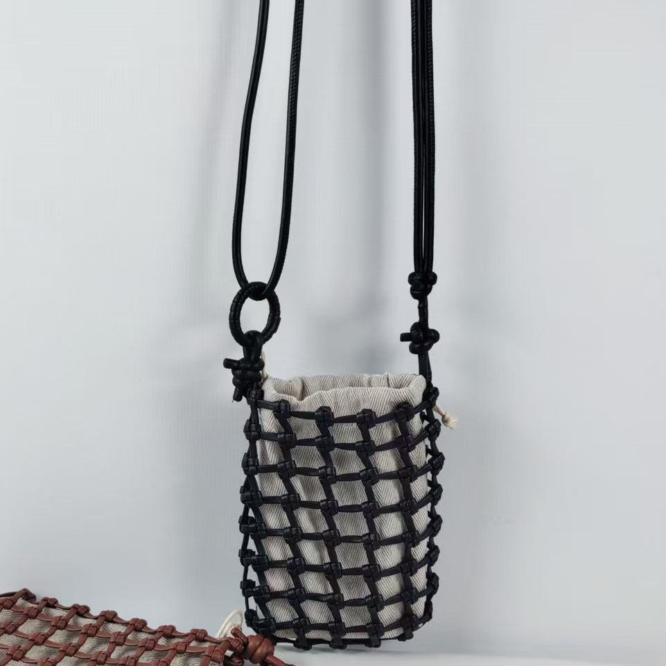 Boho Mini Handwoven Net Crossbody Bag