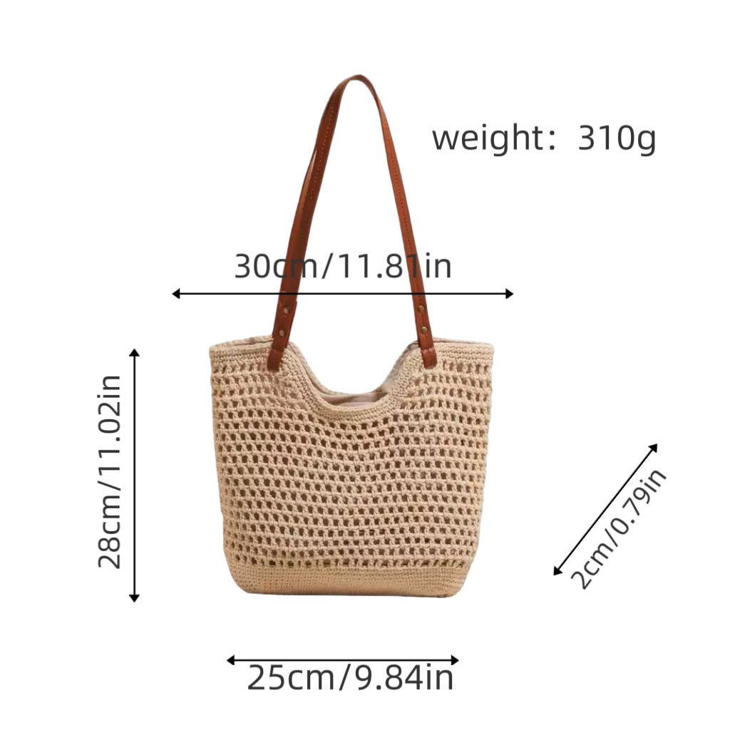 Fishnet Hollow Cotton Woven Straw Bag