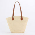 Women Forest Style Paper Rope Woven Large Capacity Beach Shoulder Bag