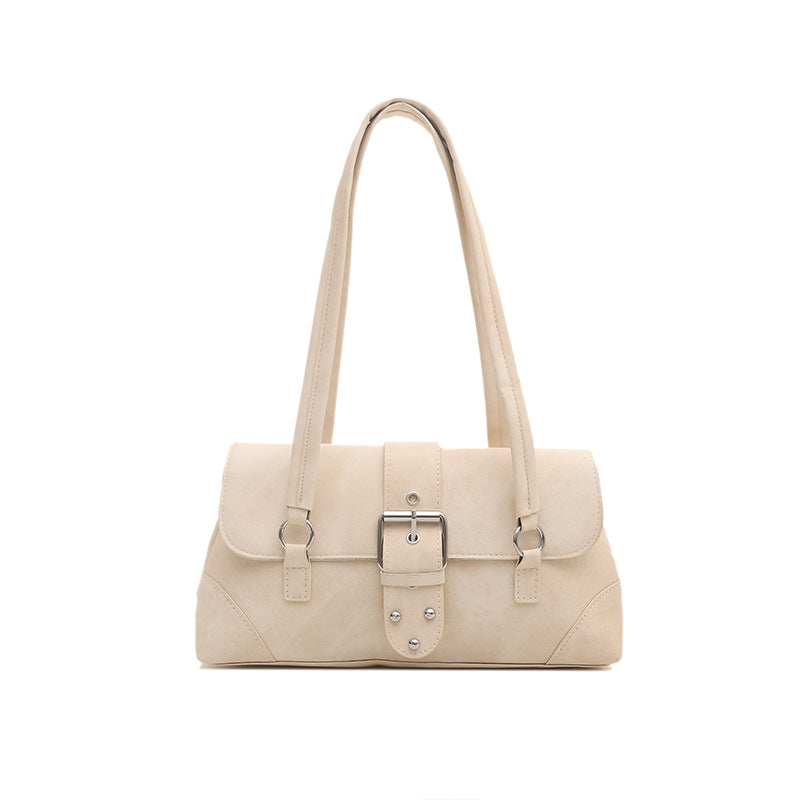 Buckle Strap Structured Large Capacity PU Tote Bag