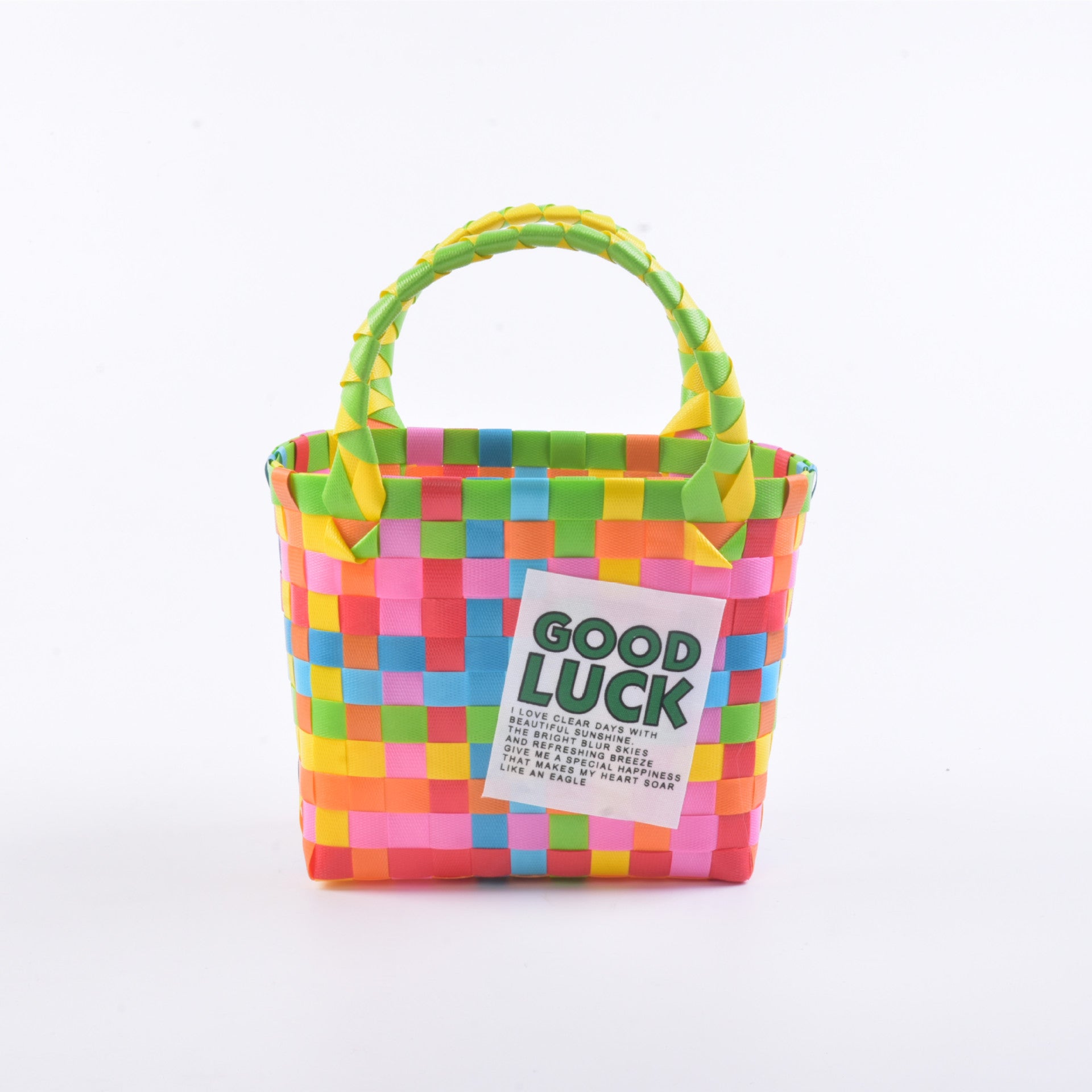 Plastic Woven Small Square Handbag Souvenir Bag