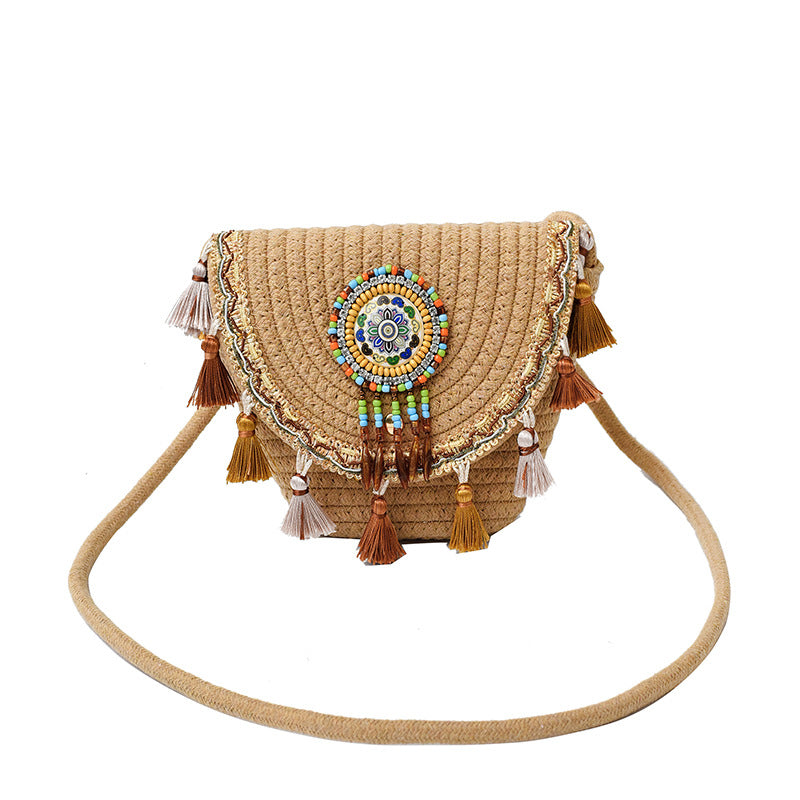 Ethnic Bohemian Woven Trend Versatile Saddle Crossbody Women Bag