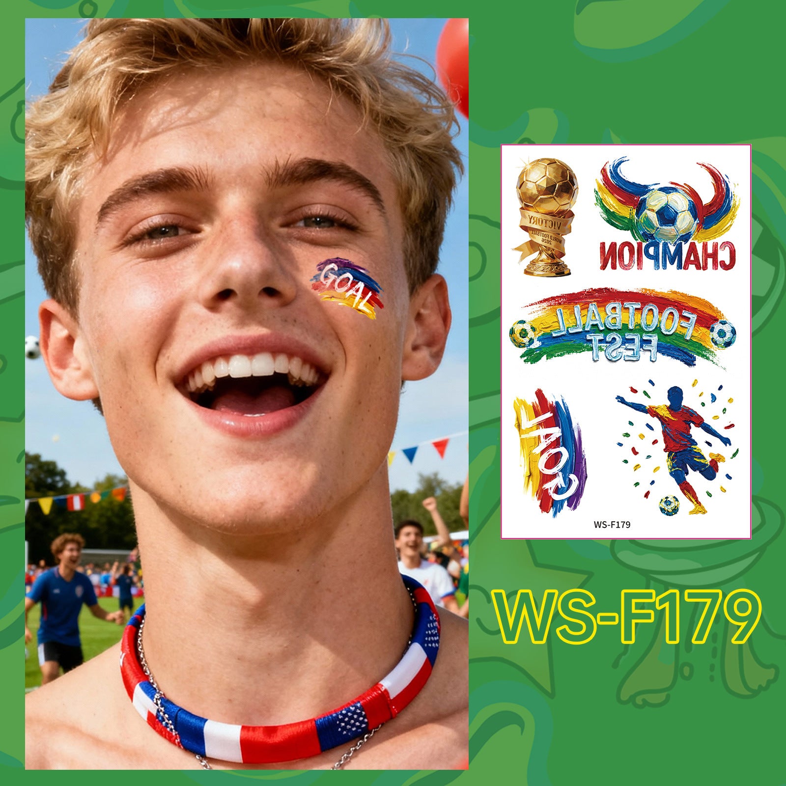 Football World Cup Tattoo Face Stickers