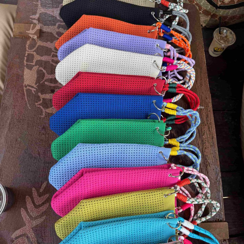 Colorful Crochet Knit Rope Handle Tote Bag
