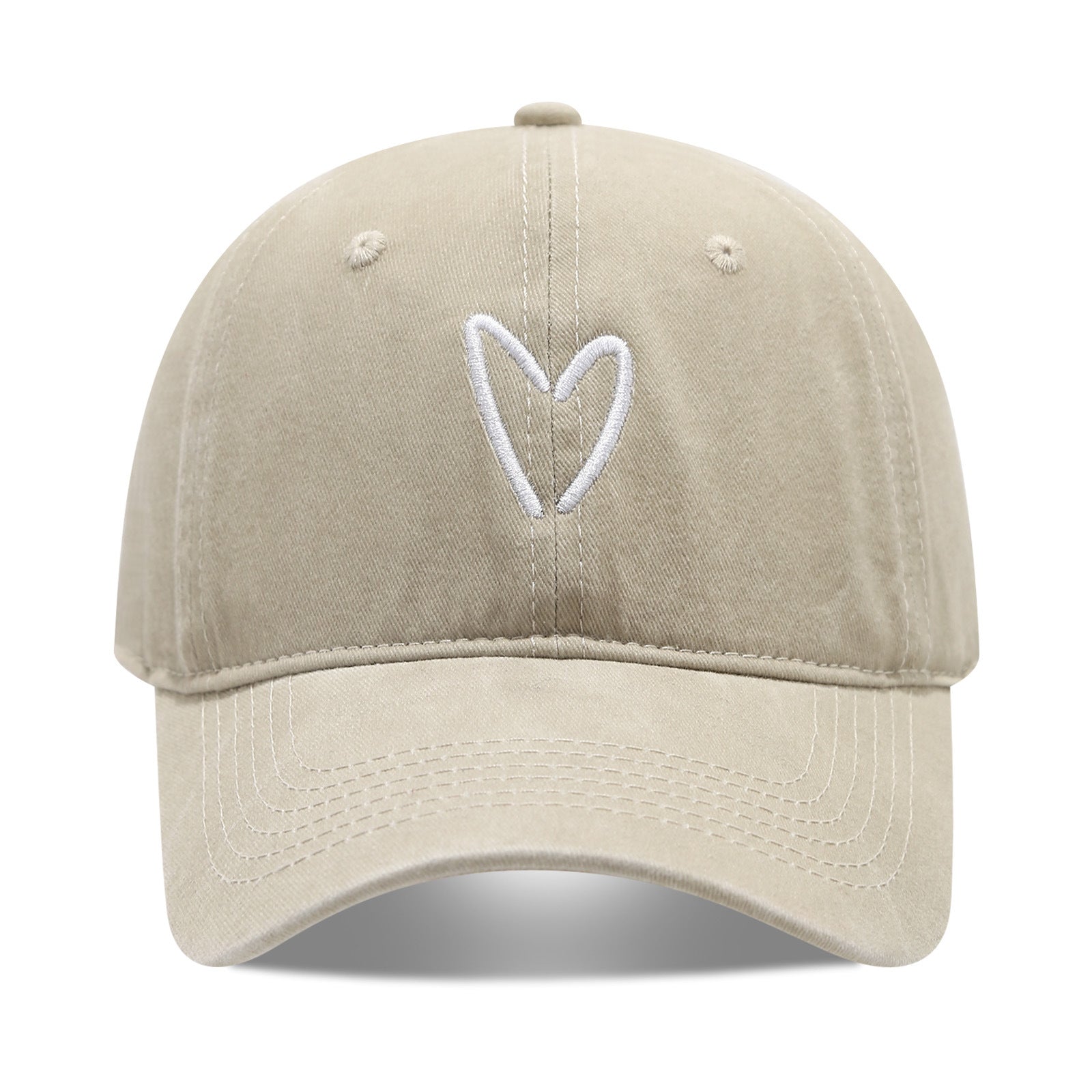 Literary Retro Embroidered Love Soft Peaked Cap