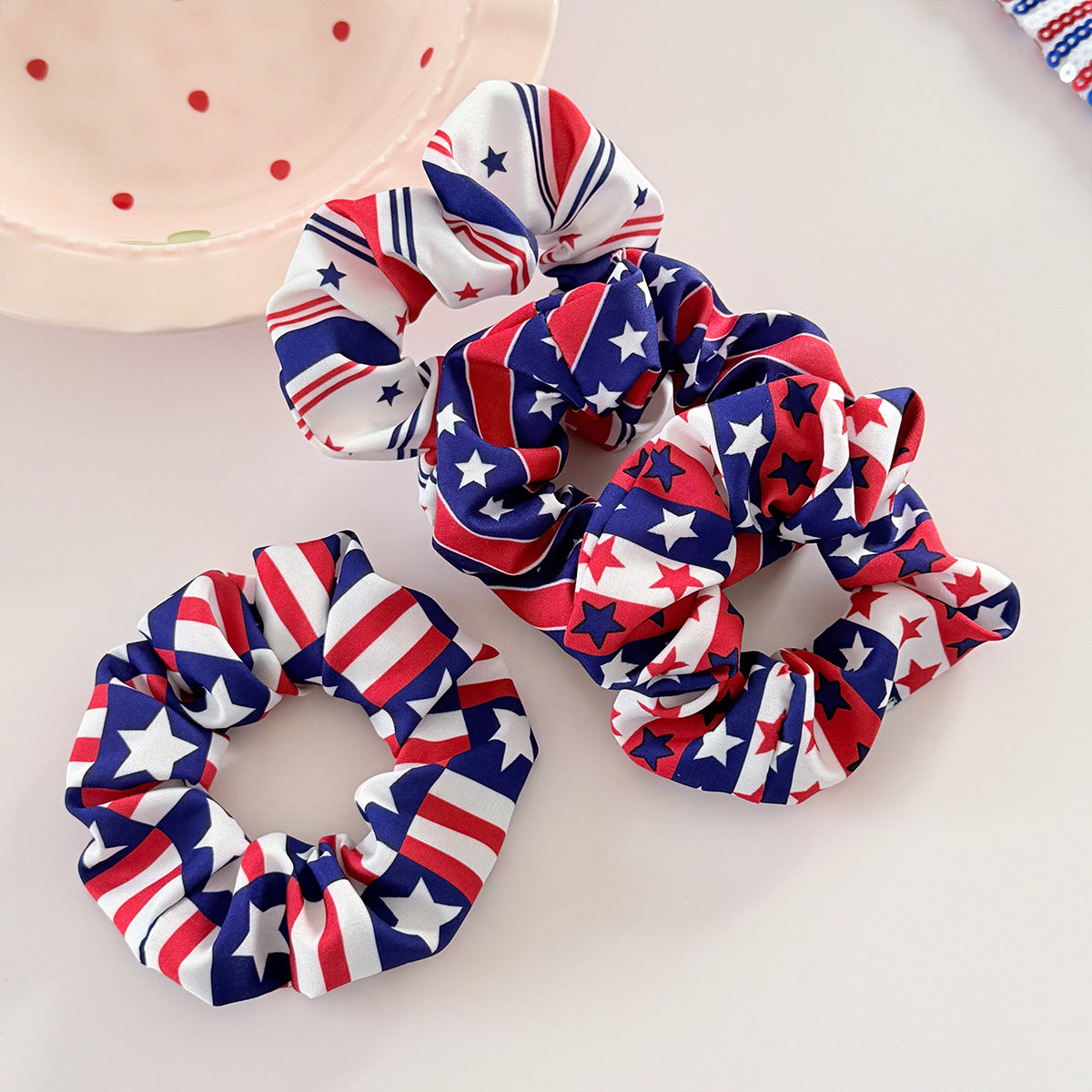 American Independence Day Star Stripe Hair Tie