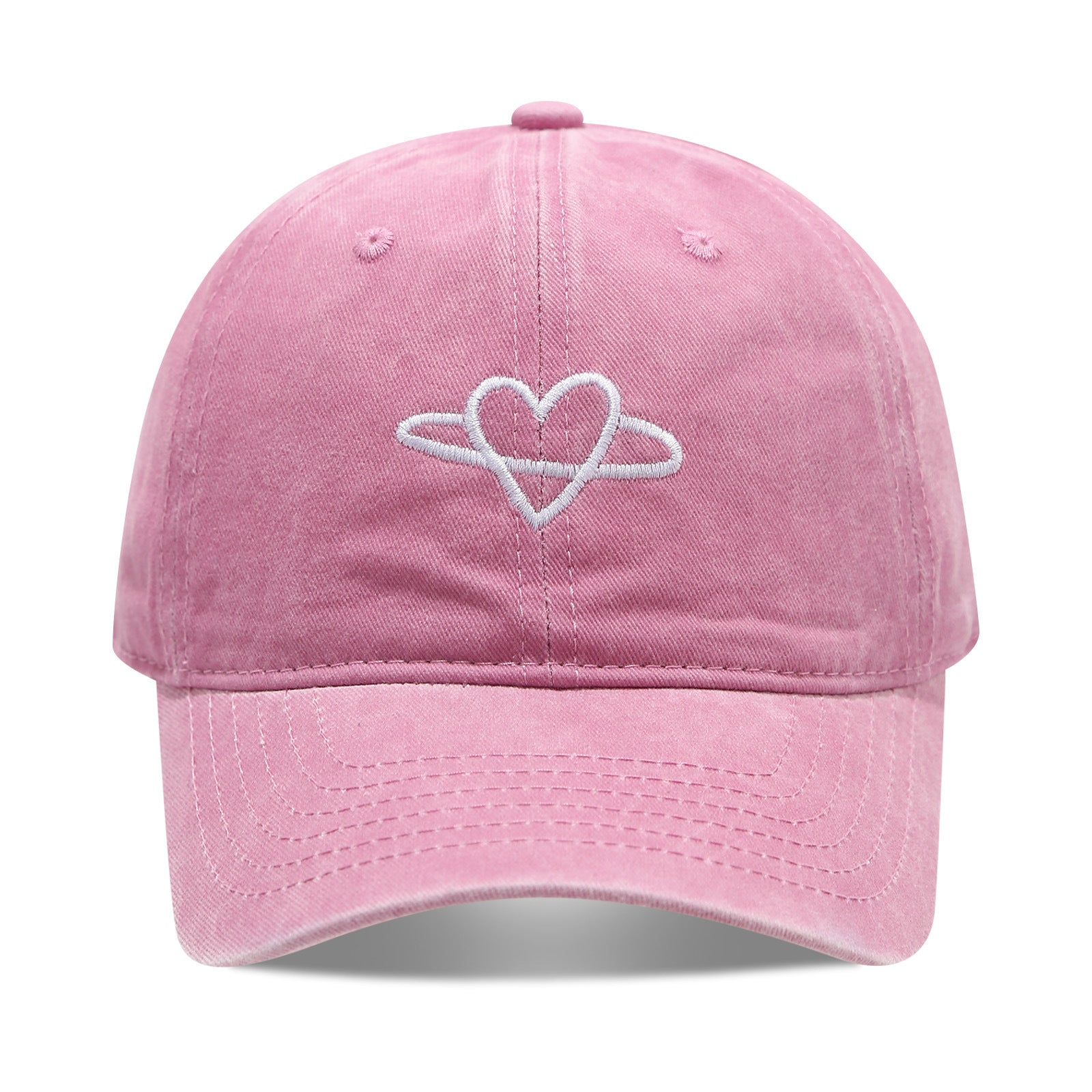 Literary Retro Embroidered Love Soft Peaked Cap