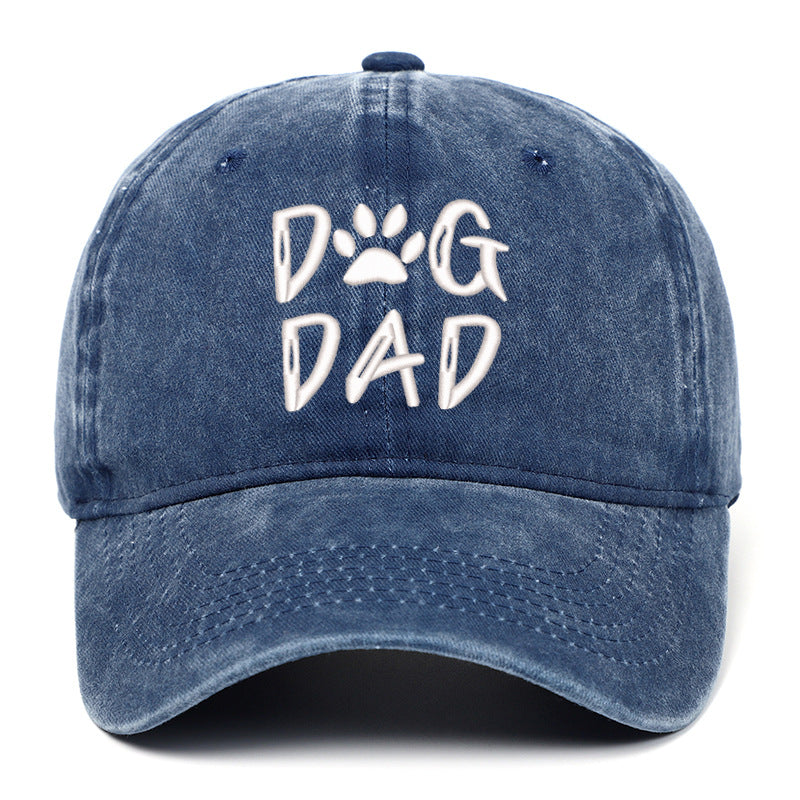 Washed Pure Cotton Embroidered Large Brim Cap