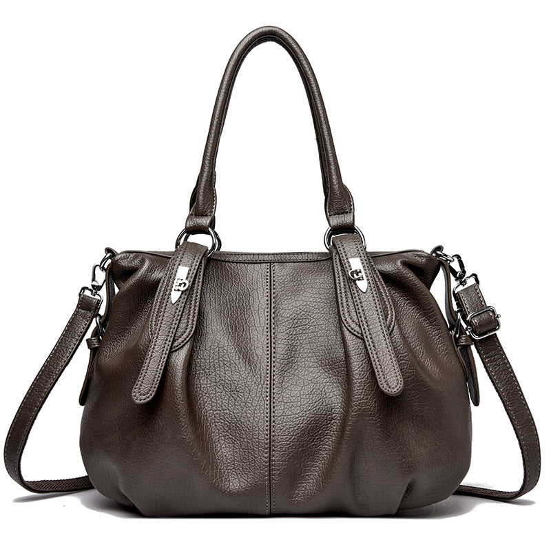 Premium Faux Leather Tote with Elegant Metal Detail