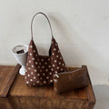 Retro Polka Dot Slouchy Hobo Shoulder Bag