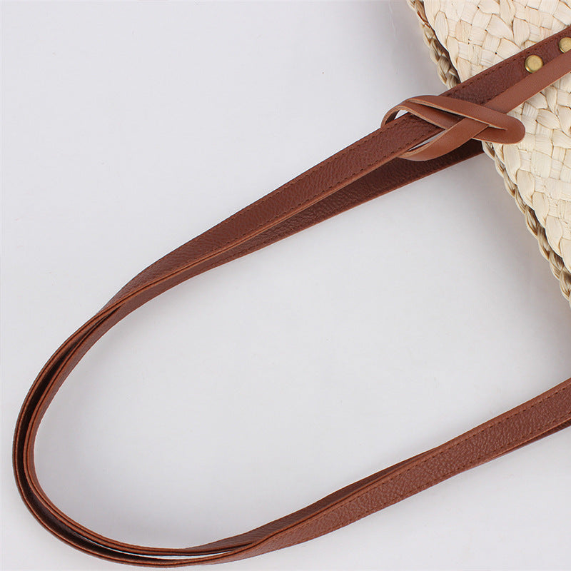 Women Ethnic Style Woven Tote Bag, Large Capacity Vacation Handbag