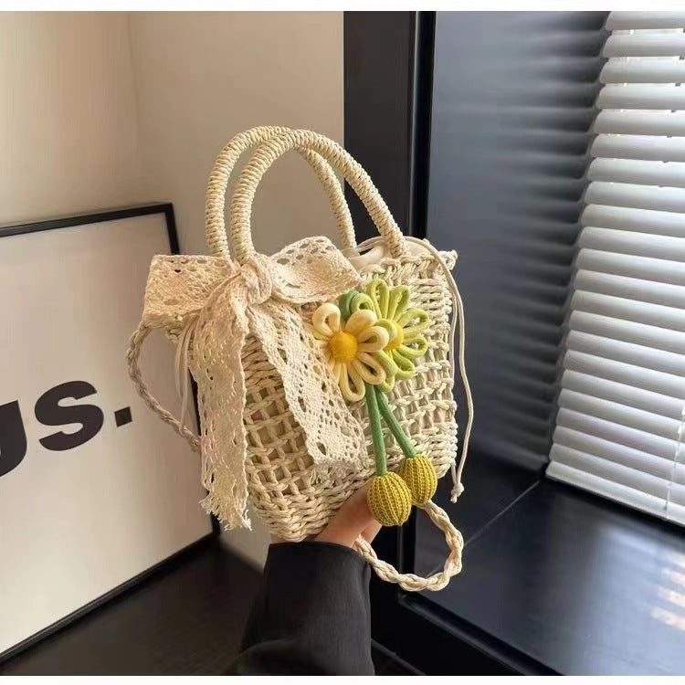 Women Premium Straw 2026 Summer New Unique Crossbody Woven Bucket Bag