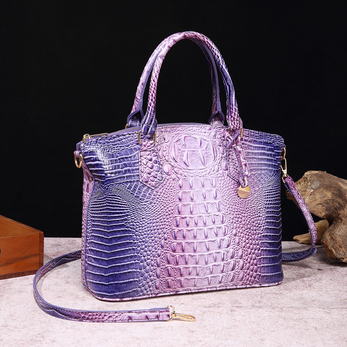 Portable Crossbody Retro Multi-Color Crocodile Pattern Bag